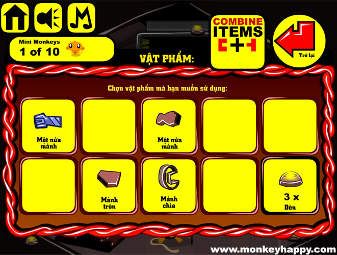 Ghép hoặc sử dụng các vật phẩm.