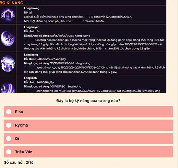 Chọn đáp án đúng