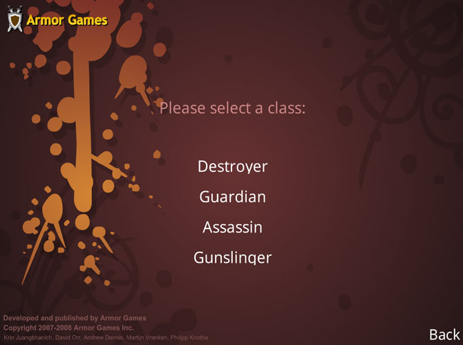 Lựa chọn các lớp nhân vật với sức mạnh khác nhau.