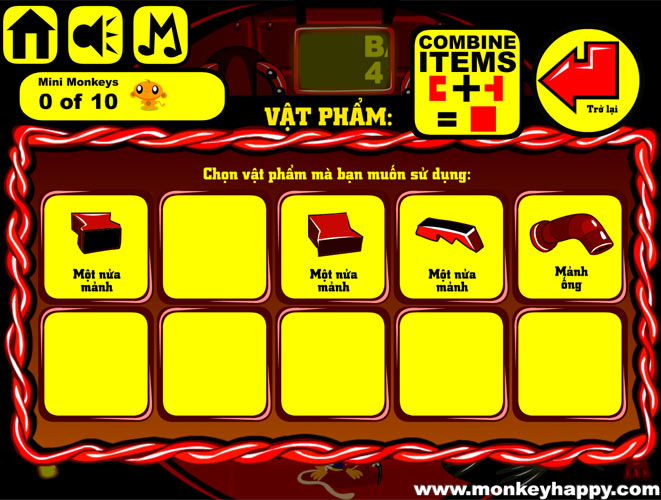 Ghép hoặc sử dụng các đồ vật.
