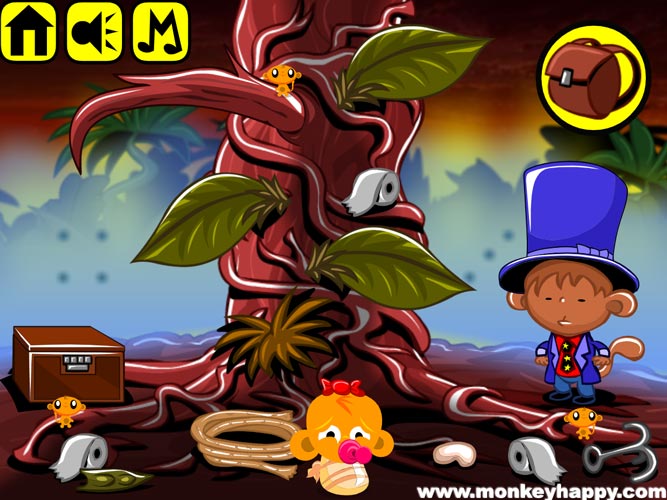 Chơi game Chú khỉ buồn: Cây đậu thần - GameVui.vn