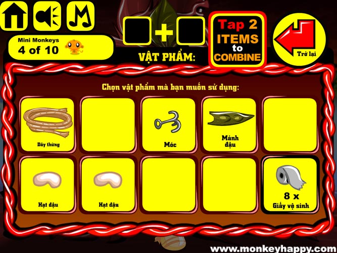 Ghép hoặc sử dụng vật phẩm.