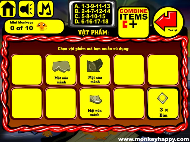 Ghép hoặc sử dụng các vật phẩm.
