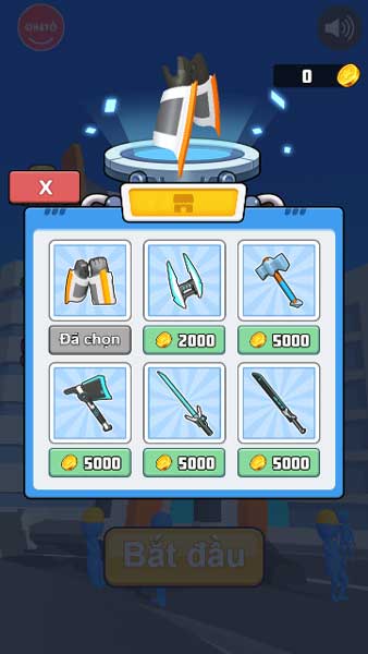 Đòn tấn công bằng kiếm, búa, súng laze... rất đa dạng