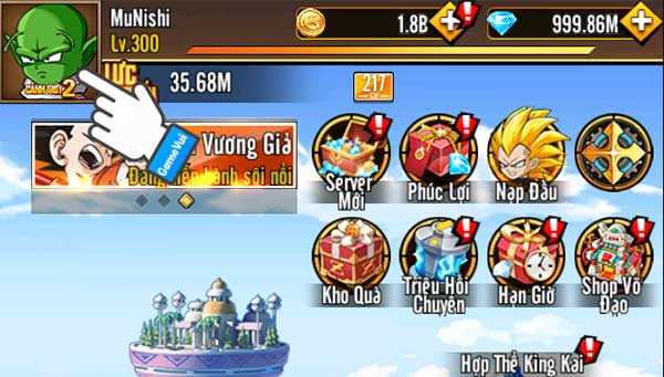 Chạm vào ảnh đại diện