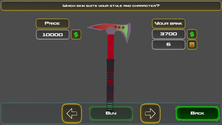 Dùng tiền để mua các vũ khí mới.