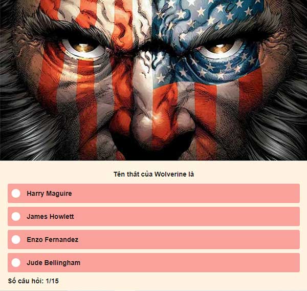 Chọn đáp án đúng