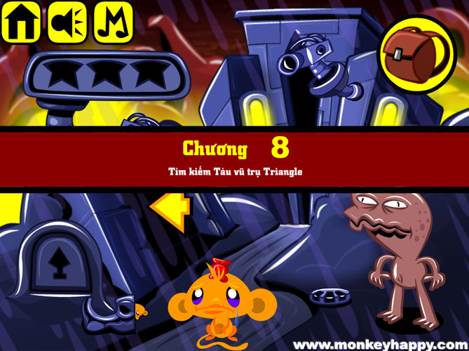 Chơi game Chú khỉ buồn: Tàu vũ trụ Triangle - GameVui.vn