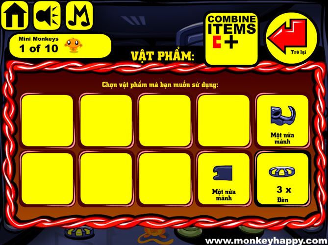Ghép hoặc sử dụng các vật phẩm.