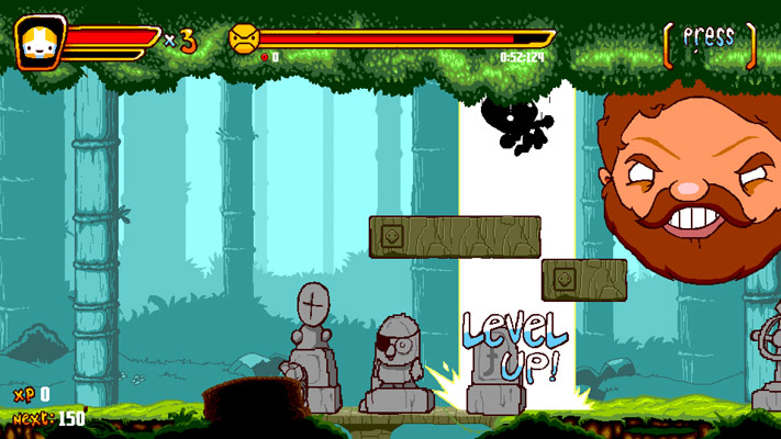 Khi bạn gây sát thương hoặc ăn các đồng xu, bạn sẽ tăng cấp.