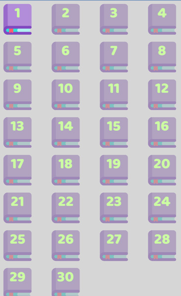 Game có tất cả 30 màn chơi với độ khó tăng dần.