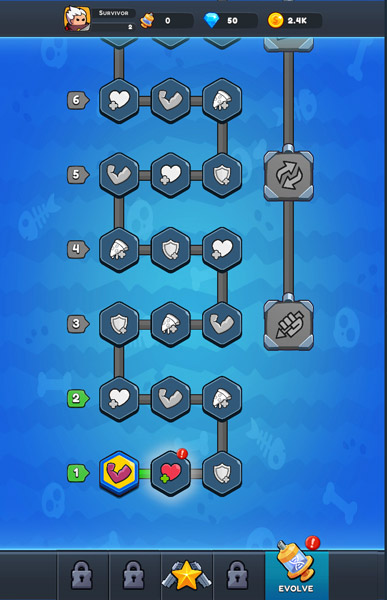 Nâng cấp chỉ số để trở nên mạnh mẽ hơn.