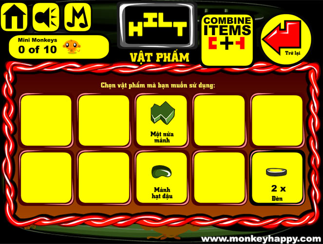 Ghép hoặc sử dụng các vật phẩm.