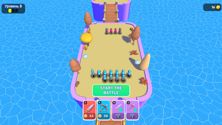 Chiêu mộ các quân lính bằng tiền xu bạn kiếm được sau mỗi màn chơi.