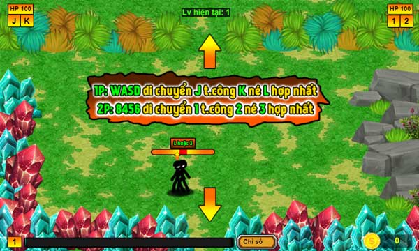 Điều khiển 2 nhân vật đứng cạnh nhau trong chế độ chơi 2 người