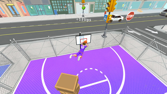 Thực hiện các pha nhào lộn và ghi điểm bằng cú úp rổ.