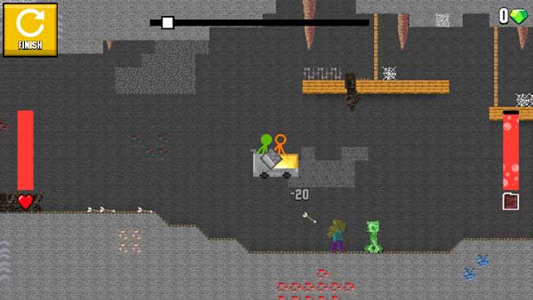 Điều khiển nhân vật người que Stickman di chuyển phiêu lưu