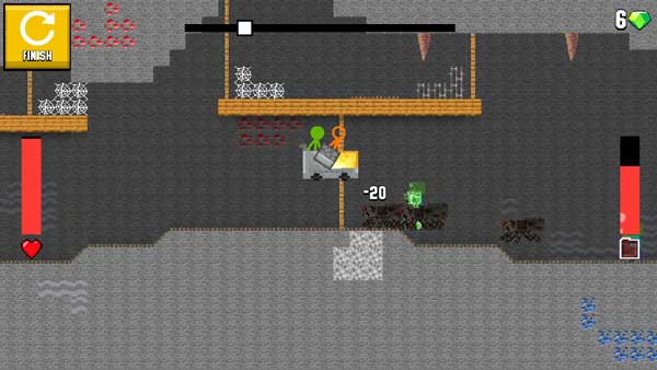 Hay để ý đến lượng HP của nhân vật cũng như nhiên liệu của xe đẩy