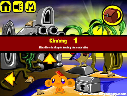 Chơi game Chú khỉ buồn: Đảo của cướp biển - GameVui.vn