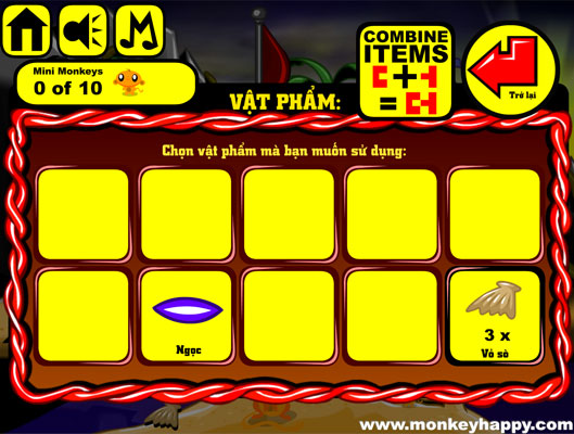 Ghép hoặc sử dụng các vật phẩm.