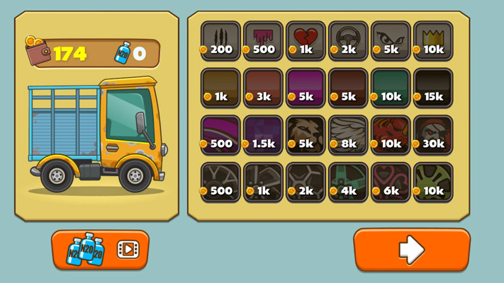 Dùng vàng kiếm được để mở khóa các màu sơn xe.