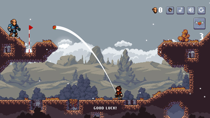 Tiêu diệt số kẻ thù cần thiết, sau đó ném quả táo tới đích để vượt qua màn chơi.