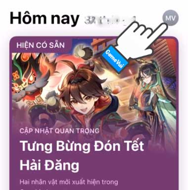 Chạm vào ảnh đại diện