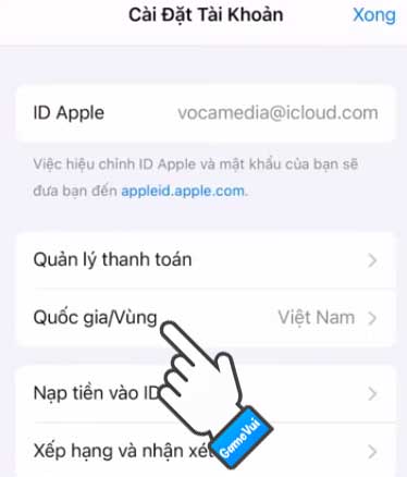 Chọn Quốc gia/Vùng