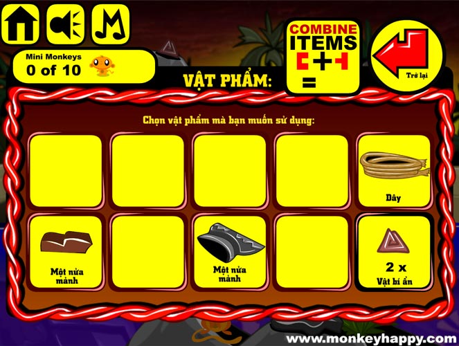 Ghép hoặc sử dụng các vật phẩm.