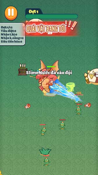 Điều khiển Slime di chuyển diệt quái, thu nhận các Slime nhỏ khác