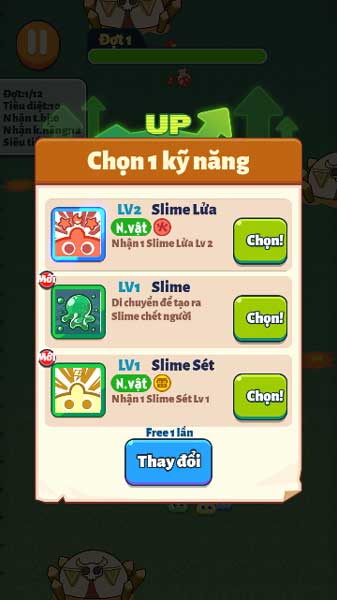 Nhận kỹ năng Skill mỗi khi đủ XP