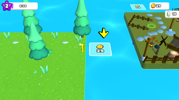 Dùng vàng để mở rộng các khu vực.