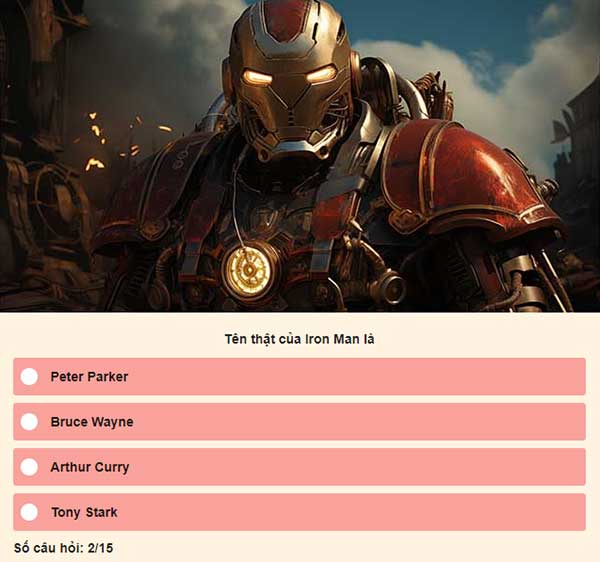 Chọn đáp án đúng