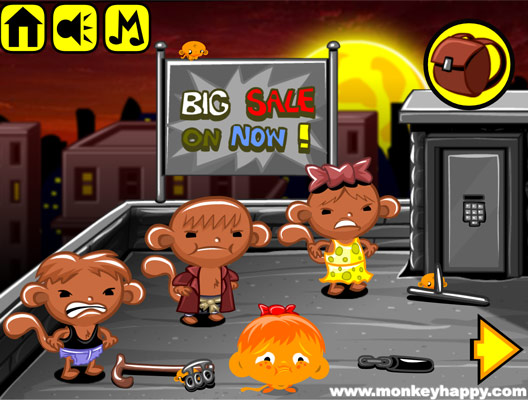 Chơi game Chú khỉ buồn: Trận chiến săn sale - GameVui.vn