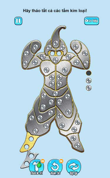 Lần lượt tháo các ốc vít và đặt vào lỗ trống thật hợp lý