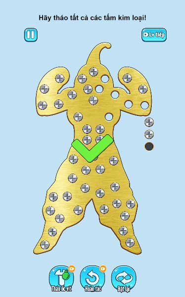 Tháo rời tất cả các tấm kim loại để hoàn thành cấp độ