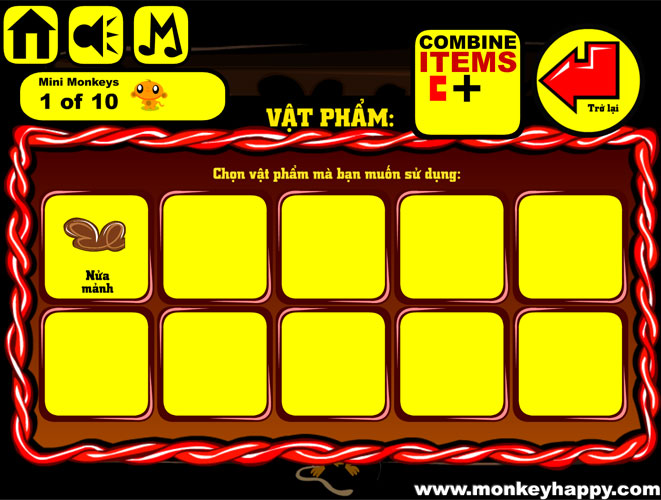 Ghép hoặc sử dụng các vật phẩm.