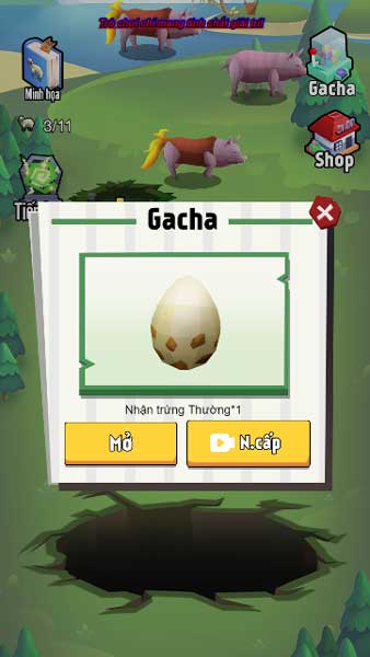 Sự kiện Gacha nhất định có thể nhận các loại trứng cao cấp