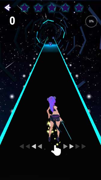 Bấm sang trái phải để điều khiển cô gái