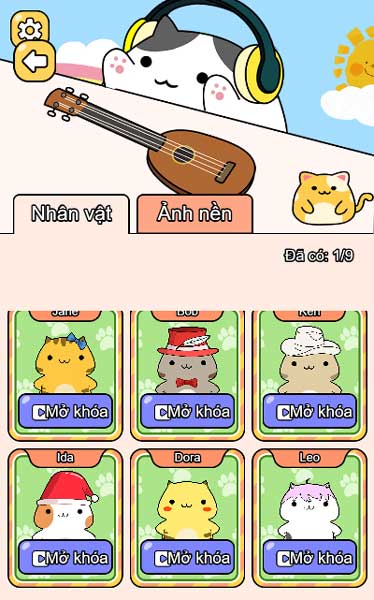 Skin nhạc sĩ Mèo đa dạng và cute dễ thương trong Shop cửa hàng