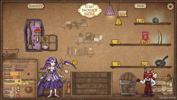 Mua các vật phẩm và sắp xếp chúng vào balo để sử dụng.