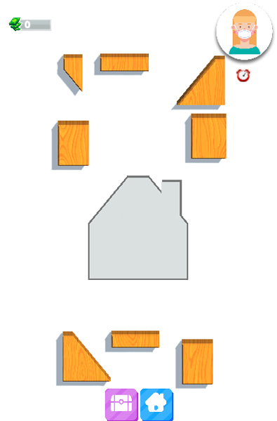 Ghép các mảnh gỗ với nhau để tạo nên hình được yêu cầu.