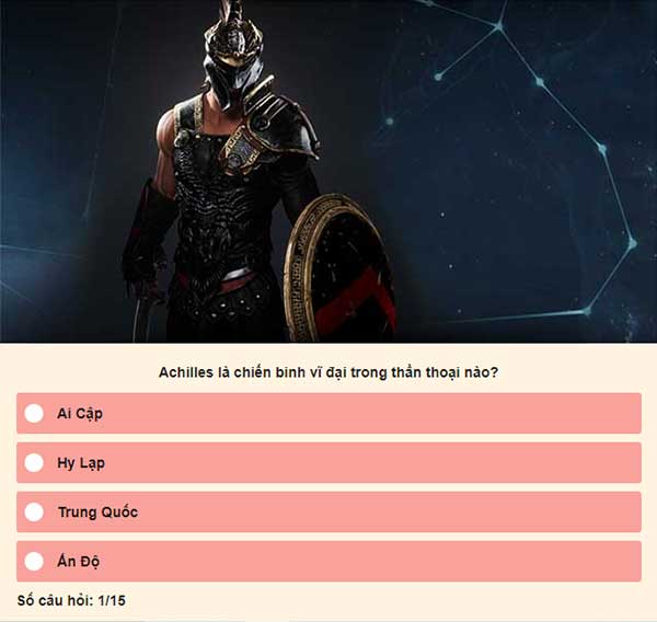 Xem bạn nắm rõ các chi tiết về Achilles đến mức nào!