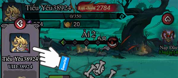 CHạm vào avatar phía dưới