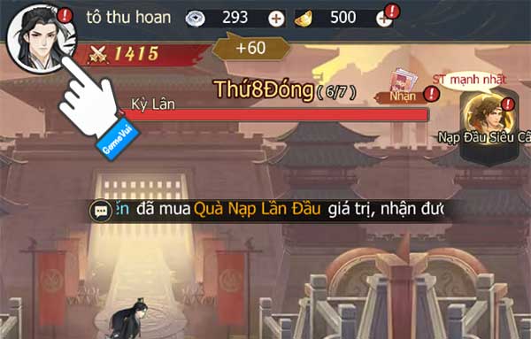 Chạm vào ảnh đại diện