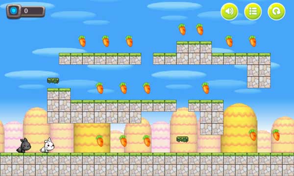 Điều khiển 2 chú thỏ con ăn hết cà rốt xuất hiện trên màn hình