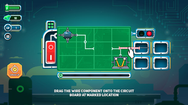 Sử dụng dây điện để kết nối mạch điện.