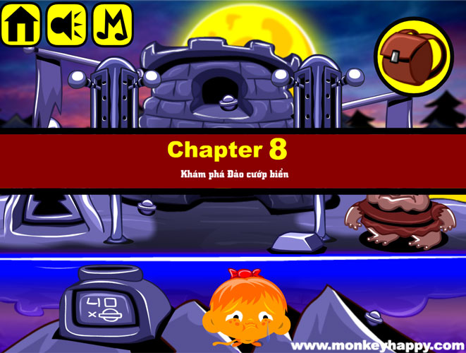 Chơi game Chú khỉ buồn: Đảo cướp biển - GameVui.vn