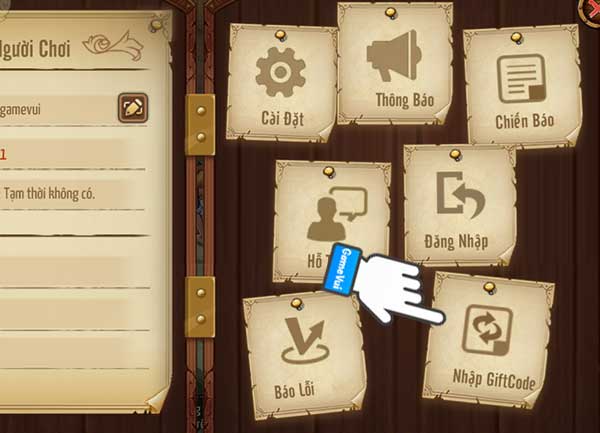 Chọn Nhập Giftcode