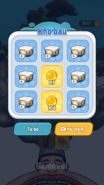 Nhận quà thưởng khi vượt qua cấp độ